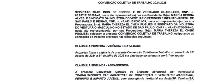 Convenção Coletiva de Trabalho de 2024/25